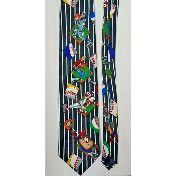 Looney Tunes Mania Baseball Tie 1993 Vintage Bugs Bunny - Picture 7 of 10